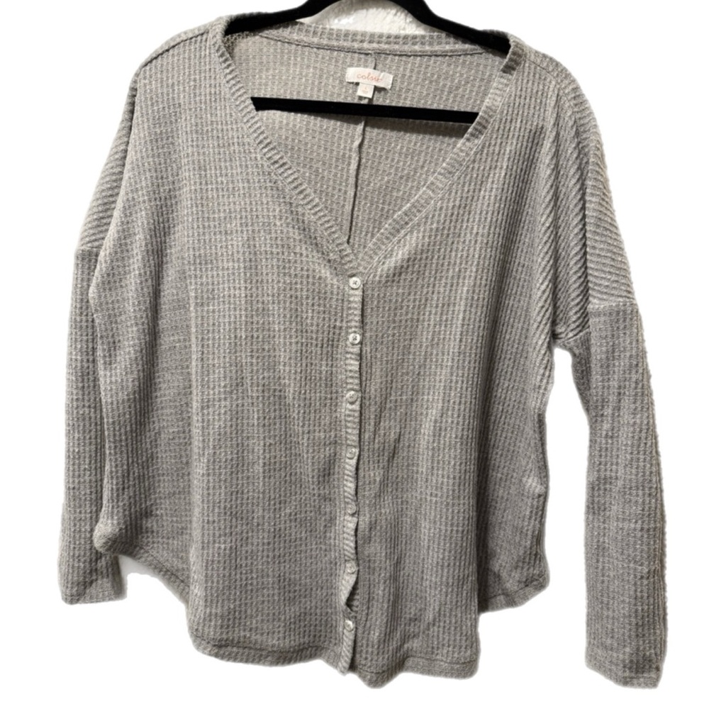 Gray Button-Up Cardigan